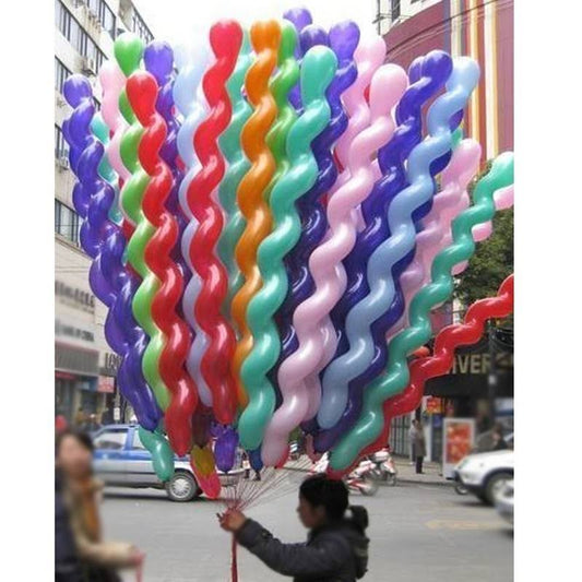 FUNPRT 40 Inches Latex Spiral Balloons 100 Count