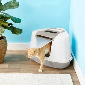 Frisco Flip Top Hooded Corner Cat Litter Box